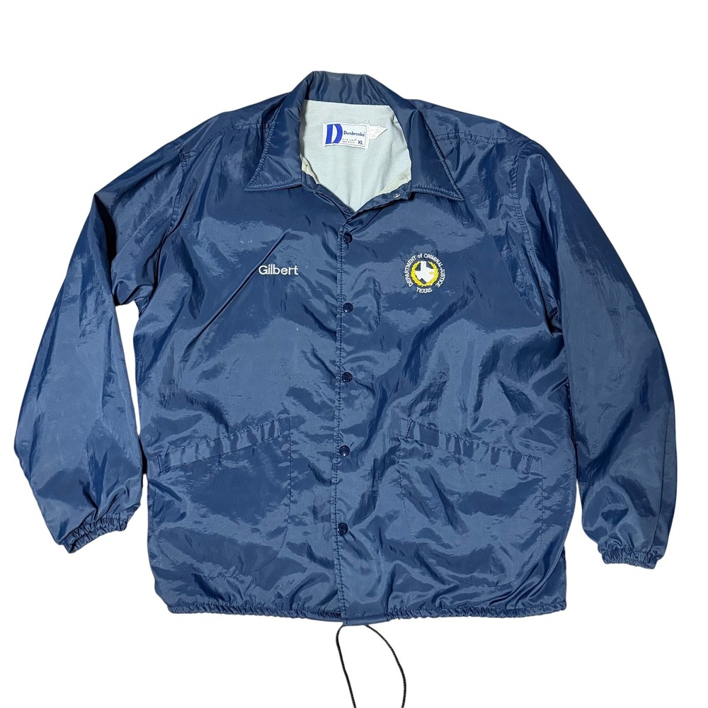 Vintage Dunbrooke Pla-Jac Texas Dept of Criminal Justice Coaches Jacket Navy XL